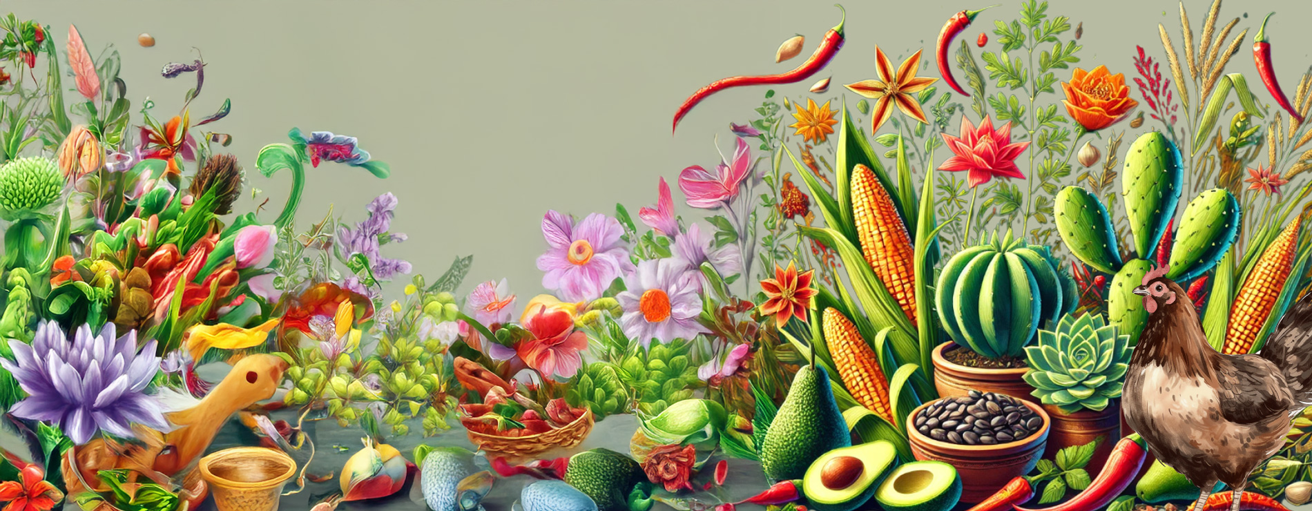 Dibujo de plantas y animales