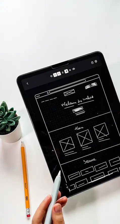 Tablet con diseño de UX