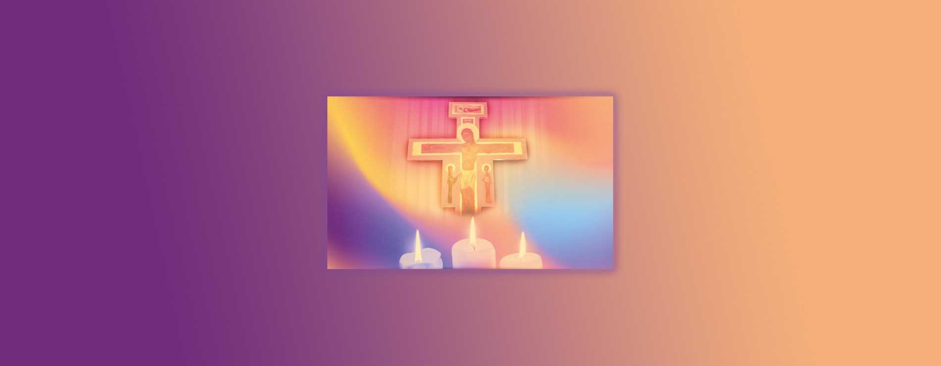 Velas y cruz, degradado