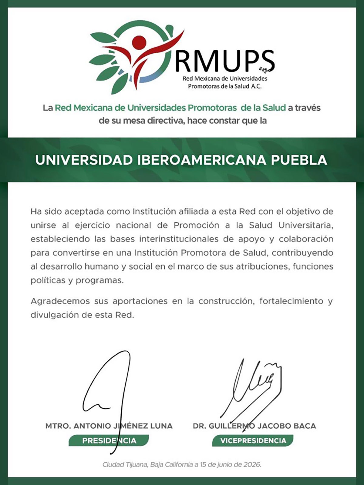 Certificado RMUPS